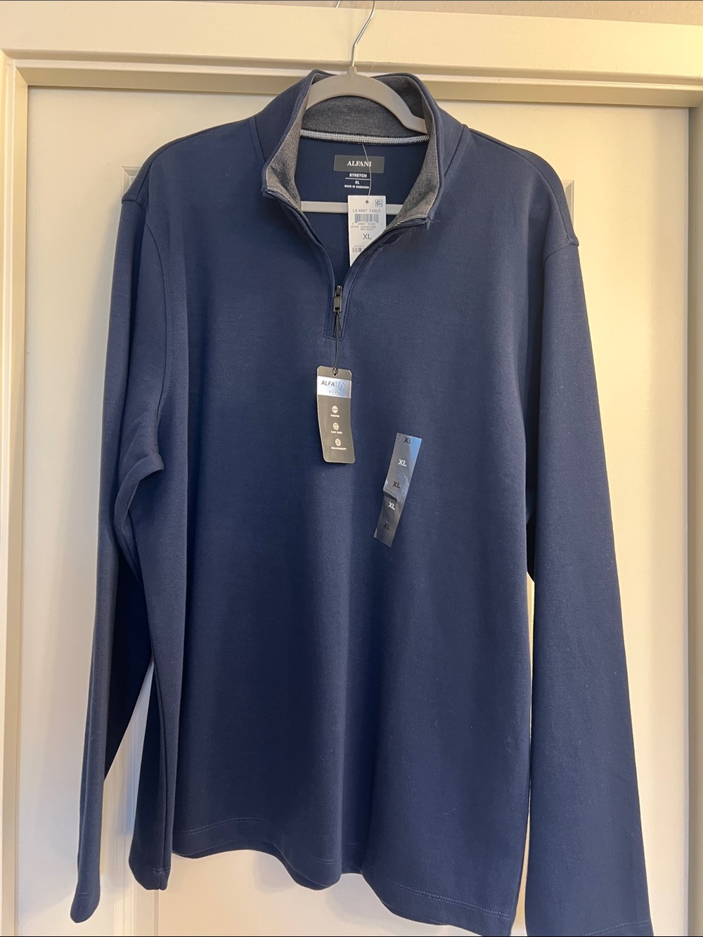 Alfani Men's Navy Half-Zip Pullover Sweatshirt